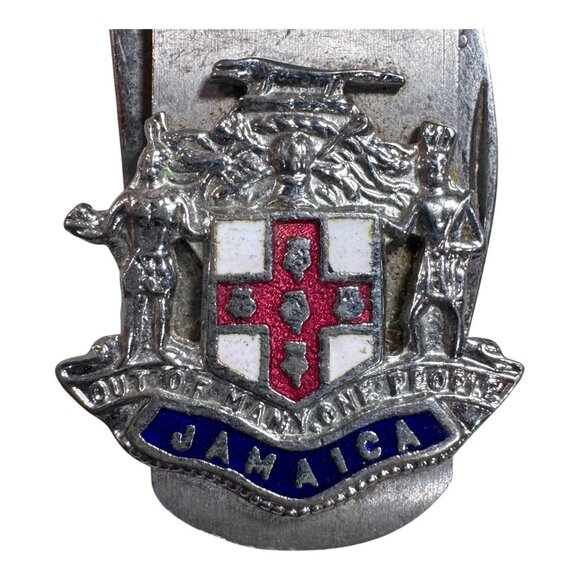 Vtg Jamaica Multi-Tool Keychain Pendant Bottle Opener & Folding Knife Stainless - Picture 2 of 8